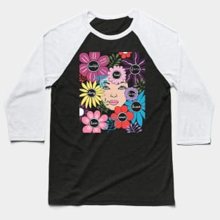 EMPOWERING Women Floral Quotes Baseball T-Shirt
